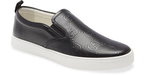 gucci embossed slip on shoes